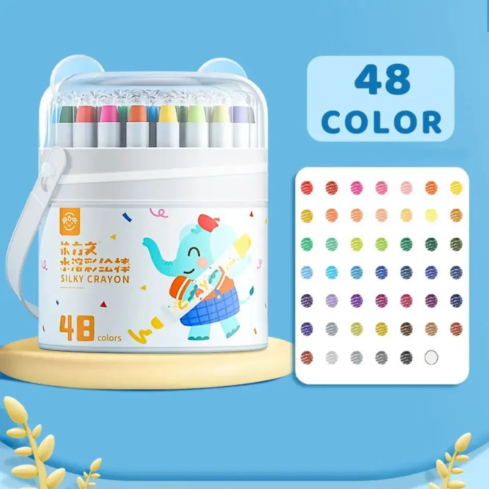 24/36/48 PCS Crayon Oil Pencils - Non-staining Hands, Washable, Safe Professional Art Supplies, Ideal Gift for Festivals - Sun Studio