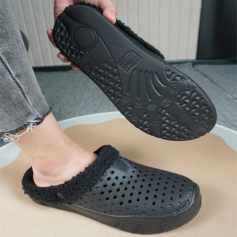 Winter Men Slippers Warm Cotton Shoes Casual Slides EVA Plush Shoes Comfortable Light  Slippers Indoor Shoes For Couple 36-47 - Sun Studio