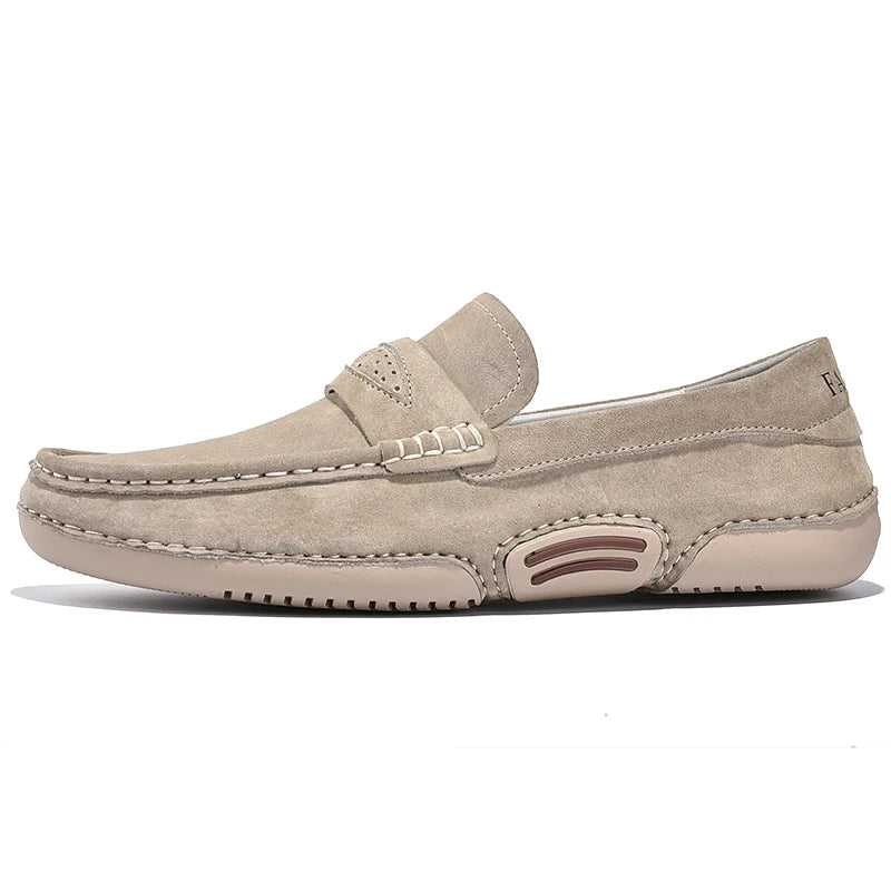 Quality Genuine Leather Shoes Men Loafers Slip On Soft Leather Casual Men Shoes Comfort Driving Shoes Men Flats Walking Footwear - Sun Studio