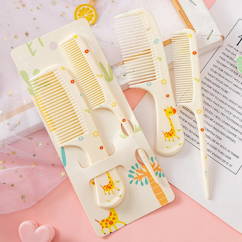 2pcs Kids Hair Combs Set Cartoon Animals Children Hairdressing Comb with Pointed Tail Girls Portable Anti-Static Plastic Comb - Sun Studio