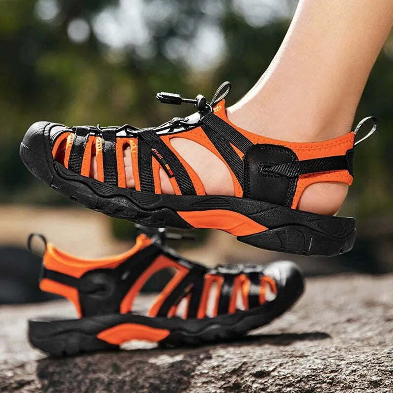New Summer Genuine Leather Men Sandals Fashion Design Men's Casual Sneakers Comfortable Beach Men's Sandals Outdoor Wading Shoes - Sun Studio