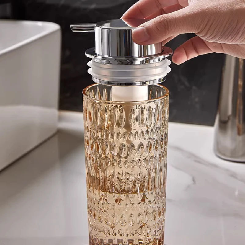 Glass Bubbler Emulsion Bottle Bathroom Soap Bottle Hand Sanitizer Shampoo Water Bottle Bathroom Decoration Bathroom Accessories - Sun Studio