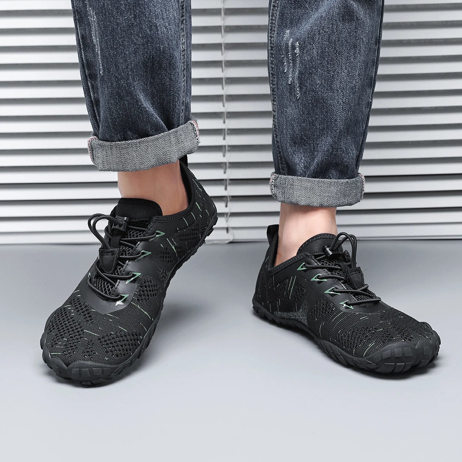 Wide Toe Zero Barefoot Shoes Mens Minimalist Water Shoes Breathable for Walking Rock Climbing Wrestling Trail Running Sneakers - Sun Studio