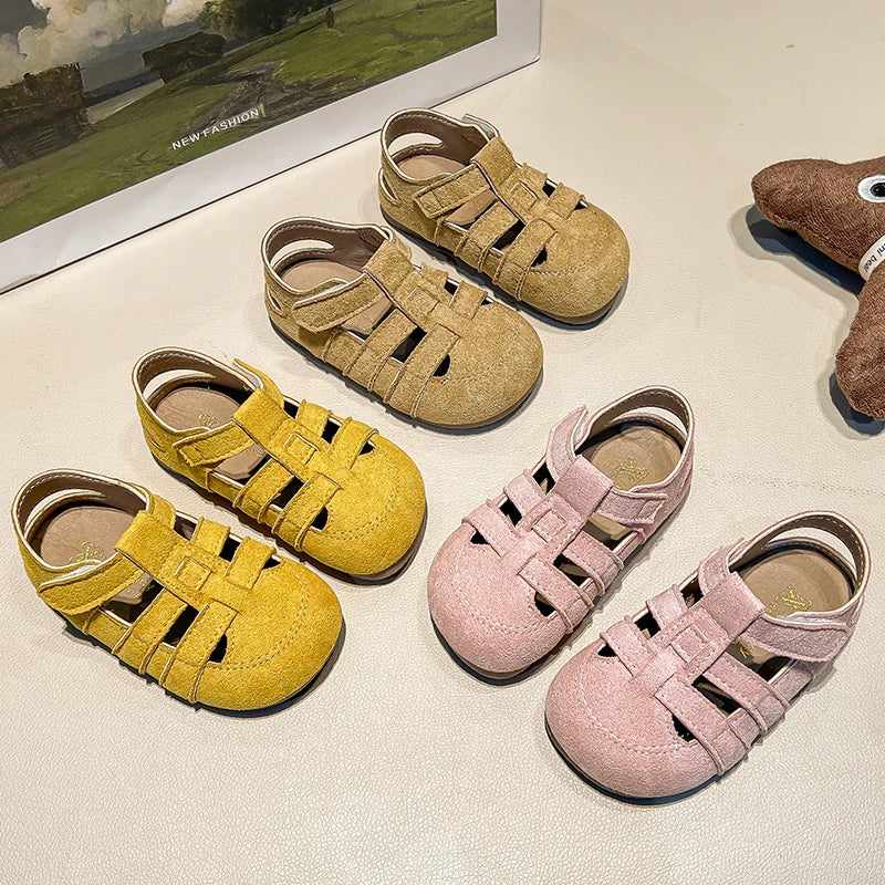 Summer Lightweight Sandals for Girls Rome Style Non-Slip Sole Toddler Baby Beach Sandals Kids Outdoor School Casual Daily Wear - Sun Studio