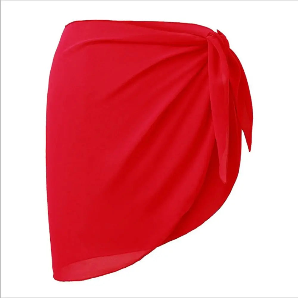 Soft Short Sarongs Chiffon Swimsuit Coverups Scarf Cover Short Skirt Wrap Sheer Summer Beach Bikini Women - Sun Studio