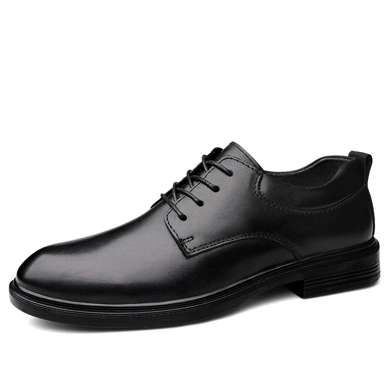 Men's Genuine Leather Oxford Dress Shoes Business Formal Office Wedding Lace-Up Black For Gentleman Plus Big Size 49 50 51 52 53 - Sun Studio