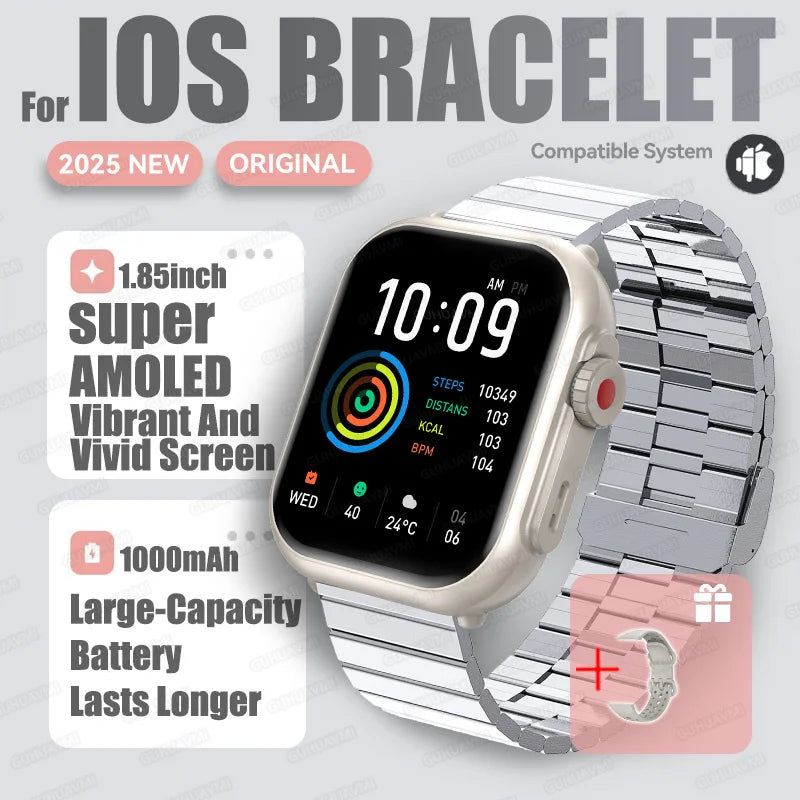 2025 Neue 1000mAh Batterie Smart Uhr Für Männer Frauen Bluetooth Anruf Herzfrequenzmonitor Uhren IP68 Wasserdicht Sport Smartwatches