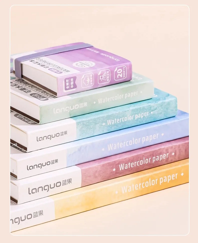 LANGUO Portable 300G Thick Cotton Watercolor Tearable Book Coated Paper Medium Rough Texture Album Sketchbooks School Stationery - Sun Studio