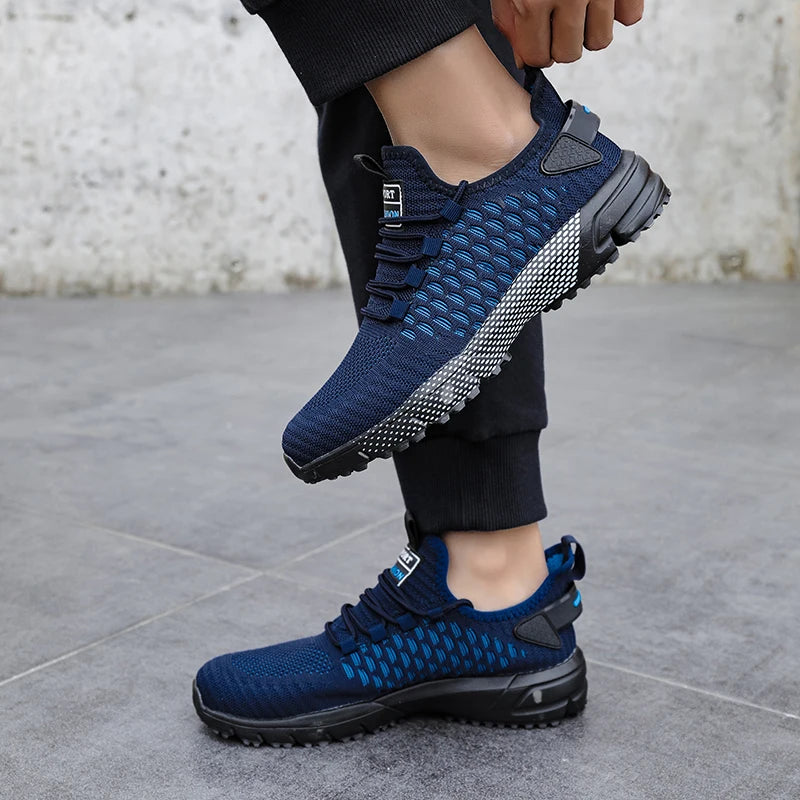 Sports Shoes for Men Breathable Mesh for Summer Youth Running Sports Leisure Flat Bottomed Fashionable Casual Lace Up Sneakers - Sun Studio