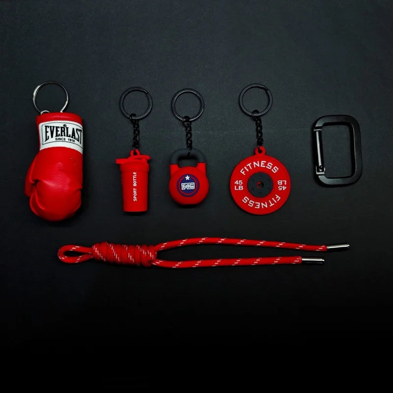 New Fitness Keychain Gym Lovers Fitness Enthusiast Gift Barbell Dumbbell Keychain Fitness Bag backpack Charms - Sun Studio