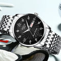 Men's Business Leisure Watch Steel Belt Calendar Night Light Quartz Watch - Sun Studio