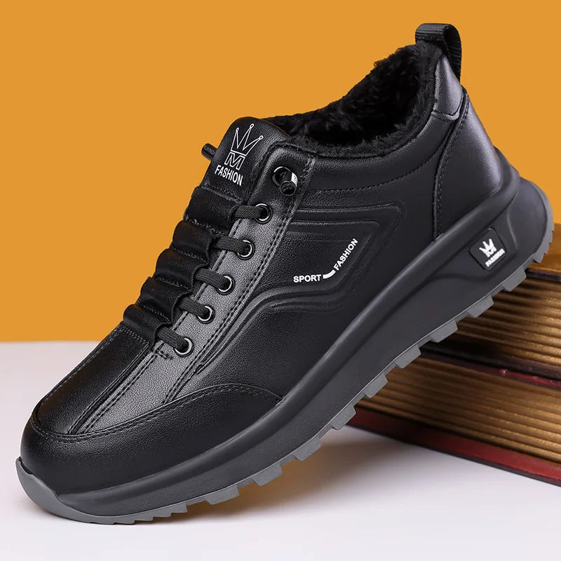 Designer New Men Genuine Leather Casual Sport Shoes Street Fashion Comfortable Cow Leather Lace-up Sneakers - Sun Studio