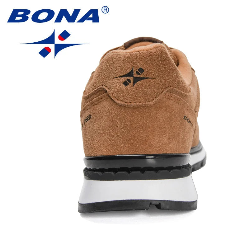 BONA 2022 New Designers Suede Casual Shoes Men Sneakers Outdoor Walking Shoes Man Comfortable Shoes Walking Footwear Mansculino - Sun Studio