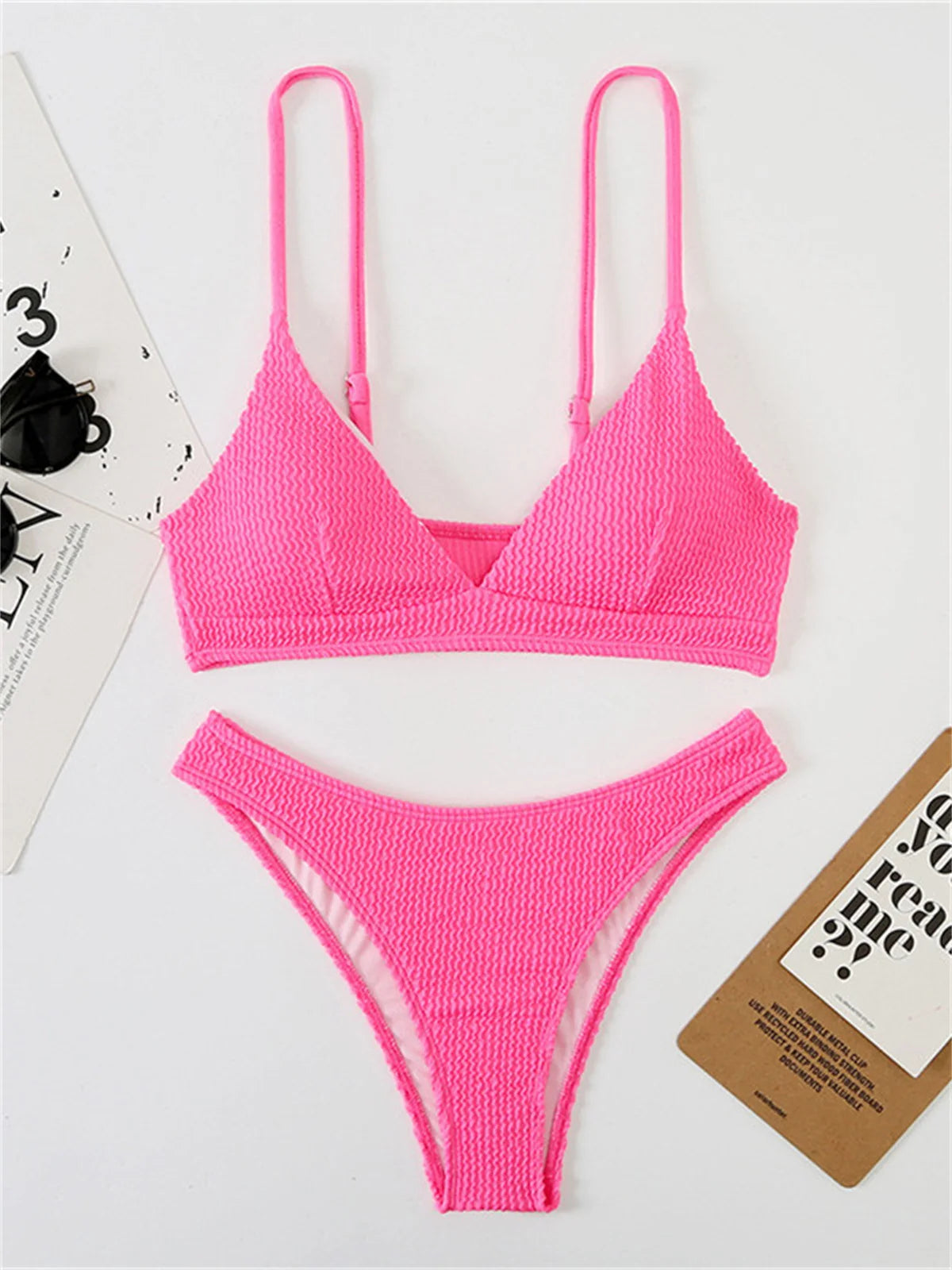 Sexy Extreme Micro Bikini Set 2024 Women White Black Wave V Neck Push Up Thong Swimsuit Beach Bathing Suit Two Piece Swimwear - Sun Studio
