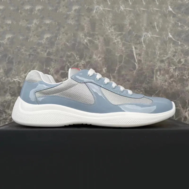 Multiple Style Color Classic P-style Men's Low Top Sneaker Breathable Mesh Biker Shoes Lace Up Leather Sneakers Casual Shoe - Sun Studio