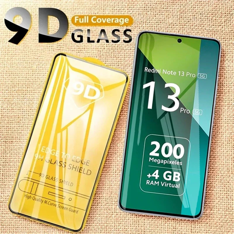 2-4PCS 9D Tempered Glass For Redmi Note 13 12 11 Pro Plus 10 9 8 12S 11S 10S Screen Protector for Xiaomi Redmi 13C 12C 12 10C 10 - Sun Studio