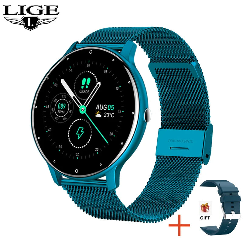 LIGE New Smart Watch Men Sports Fitness Watches Heart Rate Full Touch Screen Bluetooth Call 2026 New Ultra Light Smartwatch Men - Sun Studio