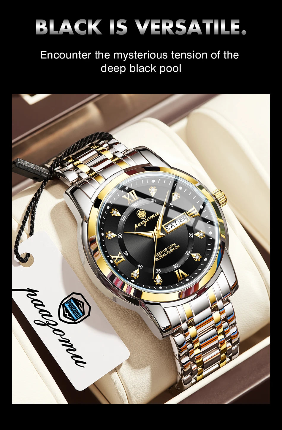 PAAZOMU Classic Casual Quartz Watch Men Women Waterproof Luminous Dial Business Dress Wristwatch Comfortable Watches Male+Box - Sun Studio