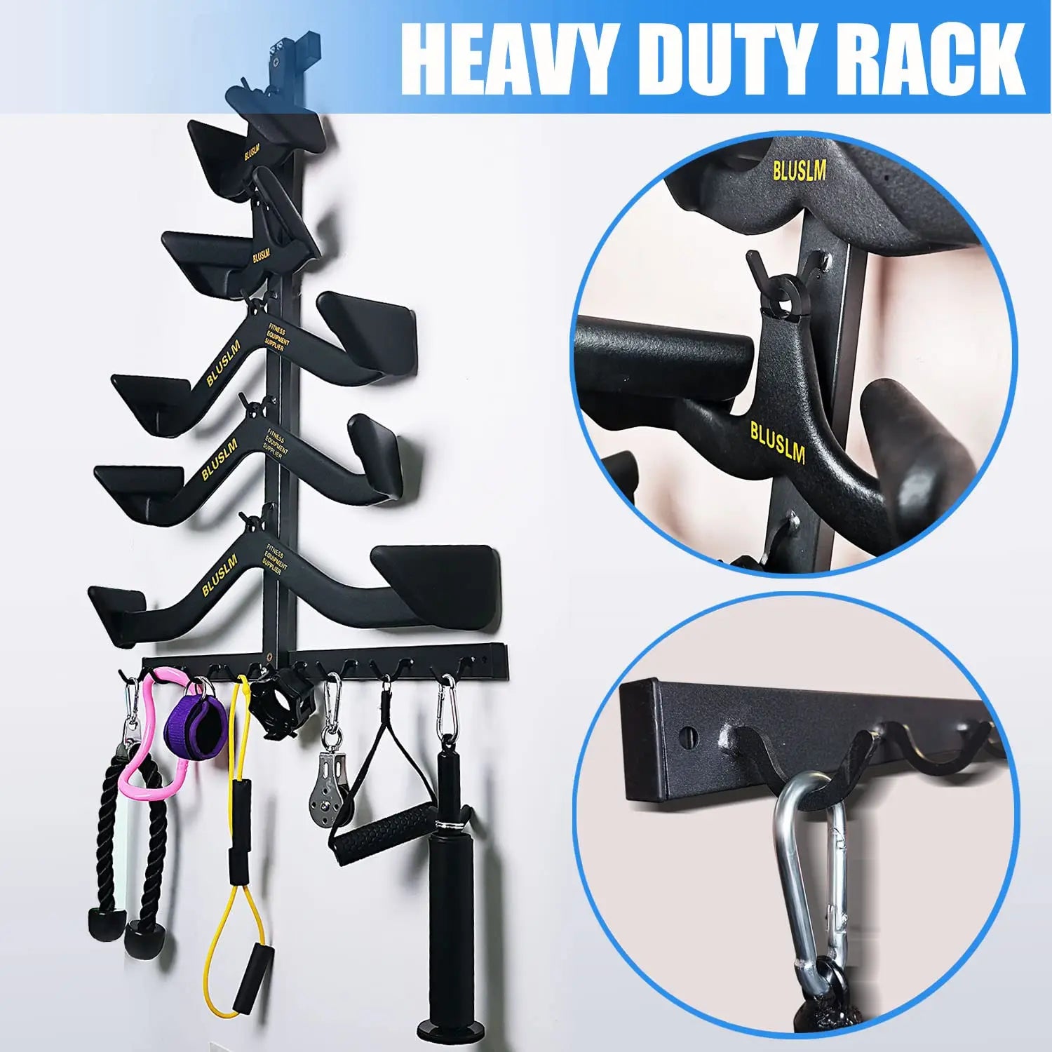 Gym Fitness LAT Pull Down Bar,Storage Rack,Heavy Duty,A-Frame Stand,Support Base for LAT Pulldown Attachments,LAT Bar - Sun Studio