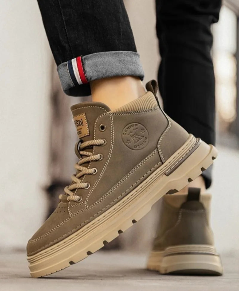 Winter New Man Shoes Classic Men Retro Ankle Boots Fashion Waterproof No-slip High-top Casual Shoe Work&Safty Boots Botas Hombre - Sun Studio