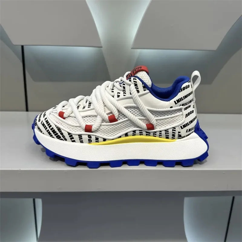 Spring and Autumn New Men's Shoes Thick soled Height Increasing Casual Shoes Comfortable and Breathable Running Sports Shoes - Sun Studio