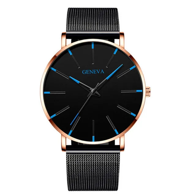 Minimalist Mens Fashion Ultra Thin Watches Simple Men Business Mesh Belt Quartz Wrist Watch Relogio Masculino - Sun Studio