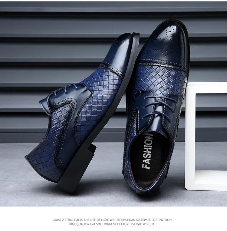 Genuine Leather Mens Dress Shoes Black Formal Social Shoe Male Business Wedding Derby for Man Luxury Italian Work Oxford Loafers - Sun Studio