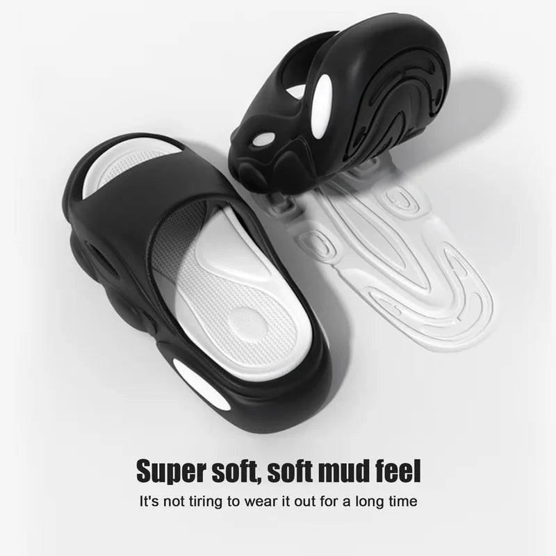 Shevalues Men Summer Slippers New Thick Sole EVA Sandals Indoor Non-slip Unisex Bathromm Slides Casual Platform House Slippers - Sun Studio