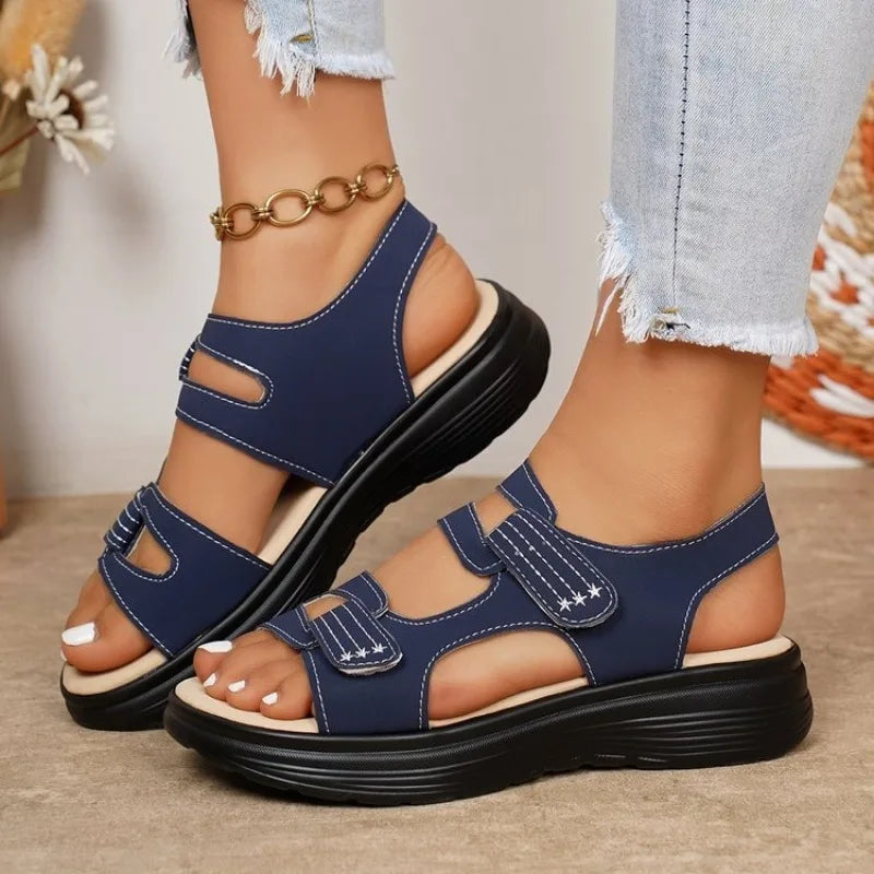 Summer Wedge Sandals for Women 2026 New Fashion Non Slip Beach Shoes Woman Lightweight Casual Platform Plus Size Sandals Women - Sun Studio