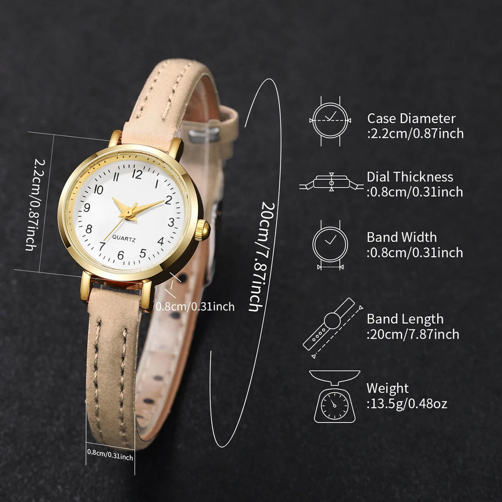 Fashion  Small Dial Women's Quartz Watch Ladies Leather Strap Wrist Watches Reloj Mujer（Without Box） - Sun Studio