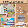 8/15-Grid Acrylic Mini Watercolor Palette –Portable Travel Paint Box with 1 Water Pen,1Watercolor Book ,12colors Pigment for Art - Sun Studio