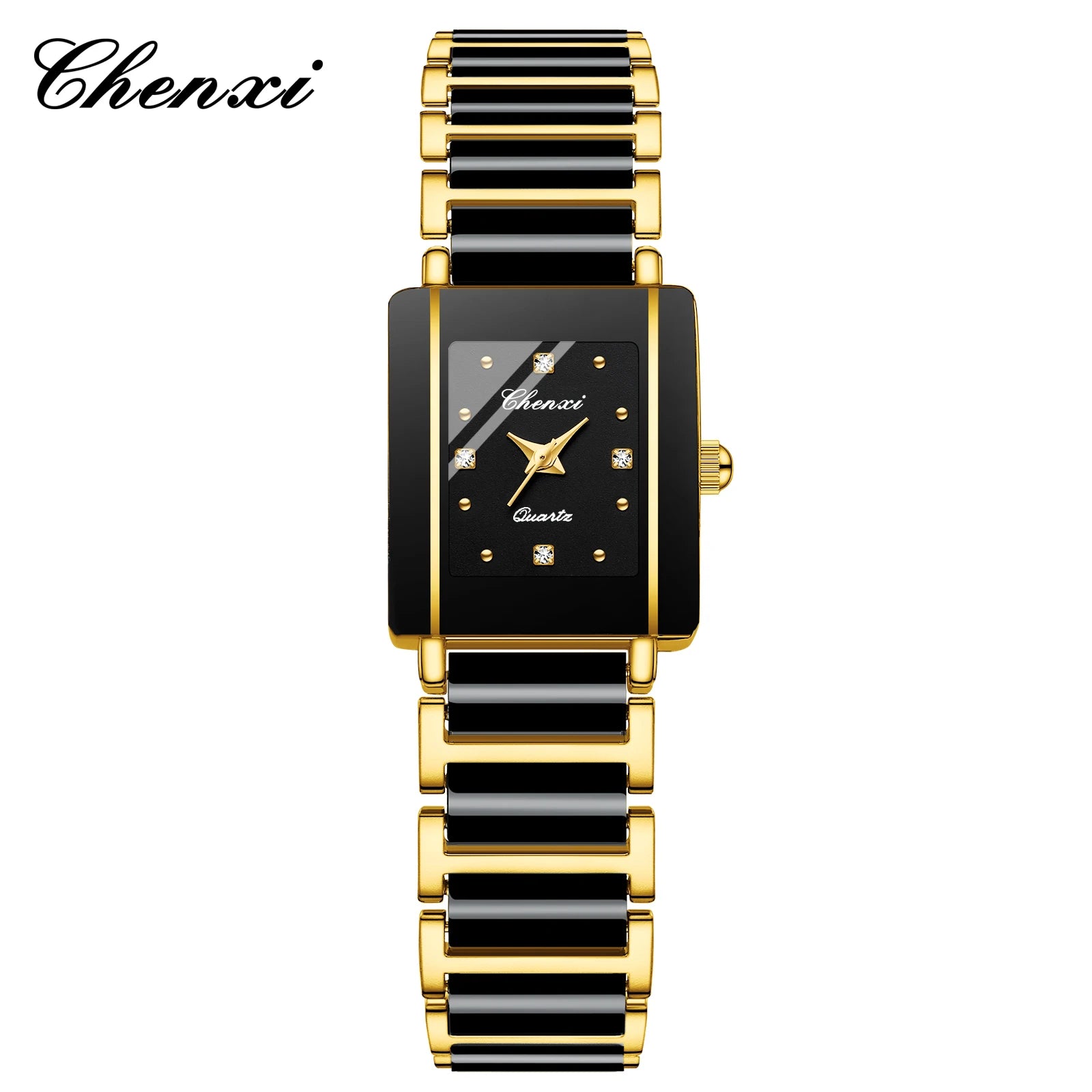 CHENXI 104A Top Brand Luxury Couple Watch Men's and Women's Imitation Ceramic Strap Exquisite Date Watches relojes para damas - Sun Studio