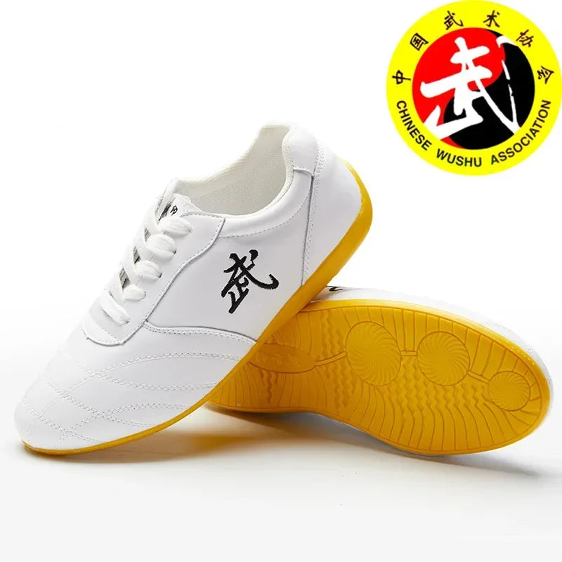 Men Woman Genuine Leather Wushu Tai Chi Kungfu Glamorous Shoe Routine Martial Arts Shoes Professional Competition Shoes big 46 - Sun Studio