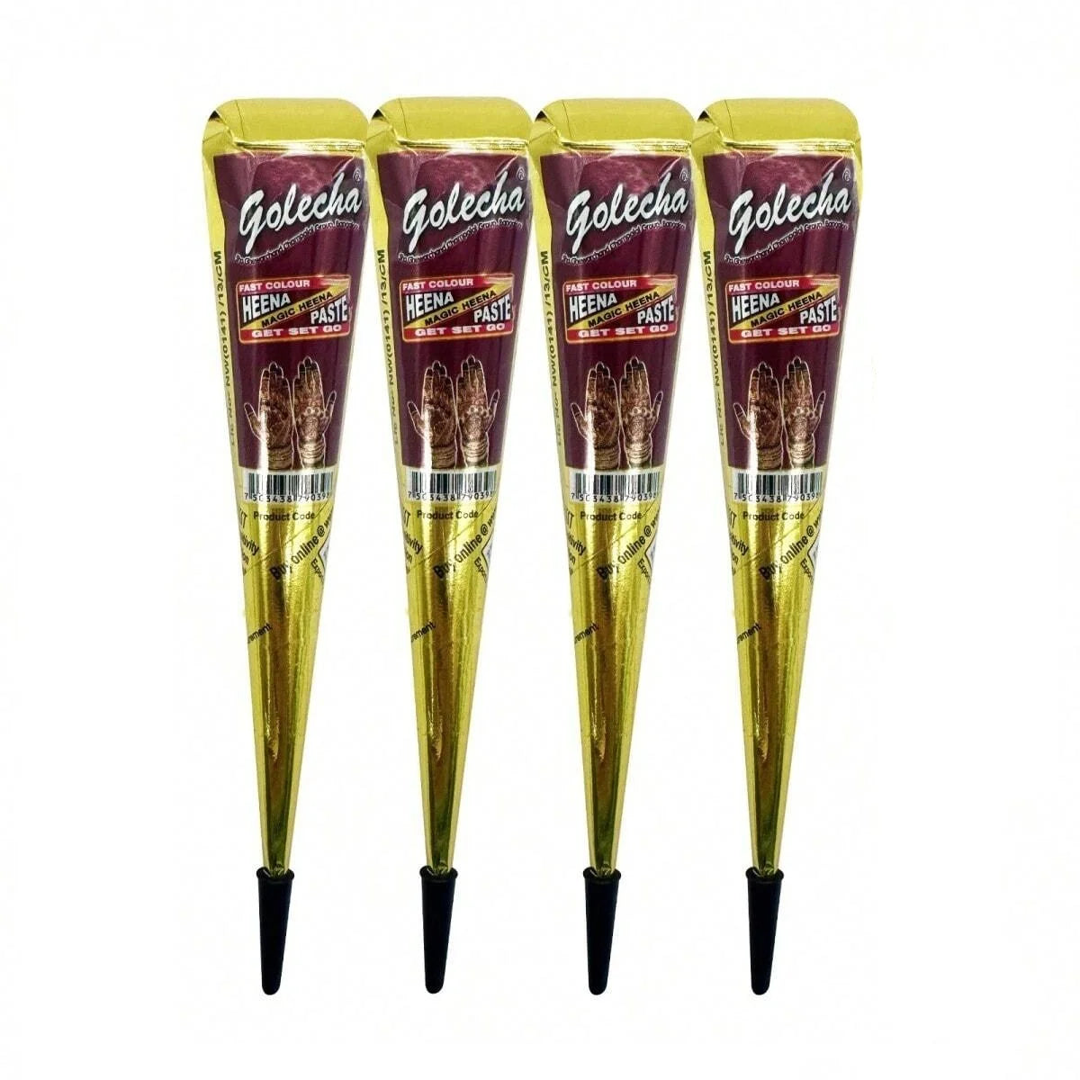 1/4 Pcs Henna Cream Red GOLECHA Henna Tattoo Cream , Temporary Tattoo Henna Cone Semi-permanent henna Natural Body Paint - Sun Studio