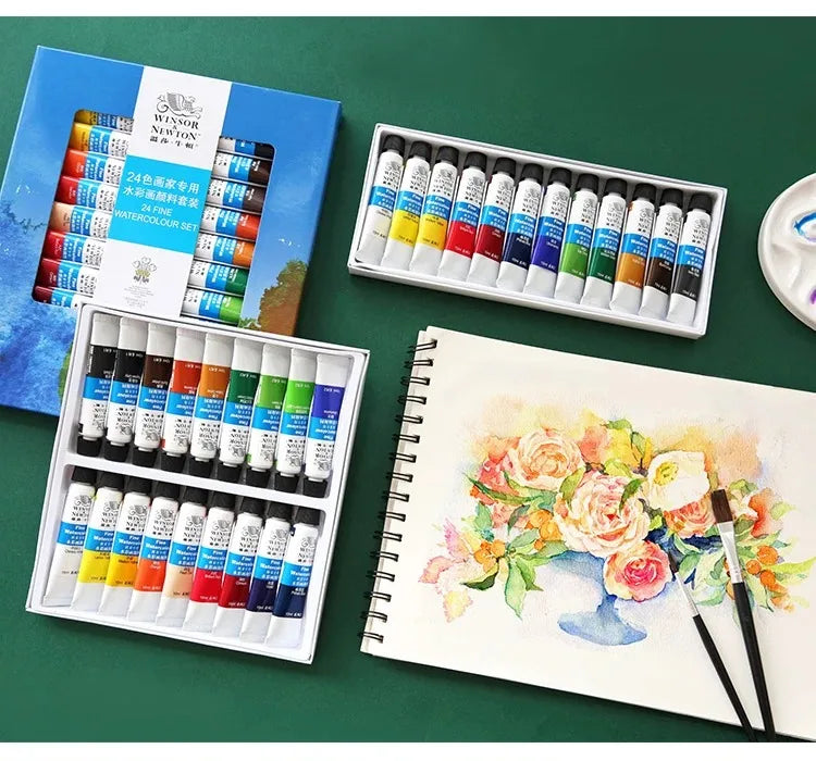 Winsor & Newton 12/18/24/36Colors 10ml Watercolor Paint Set acuarela Watercolors Medium Art Masking Fluid Art Professional - Sun Studio