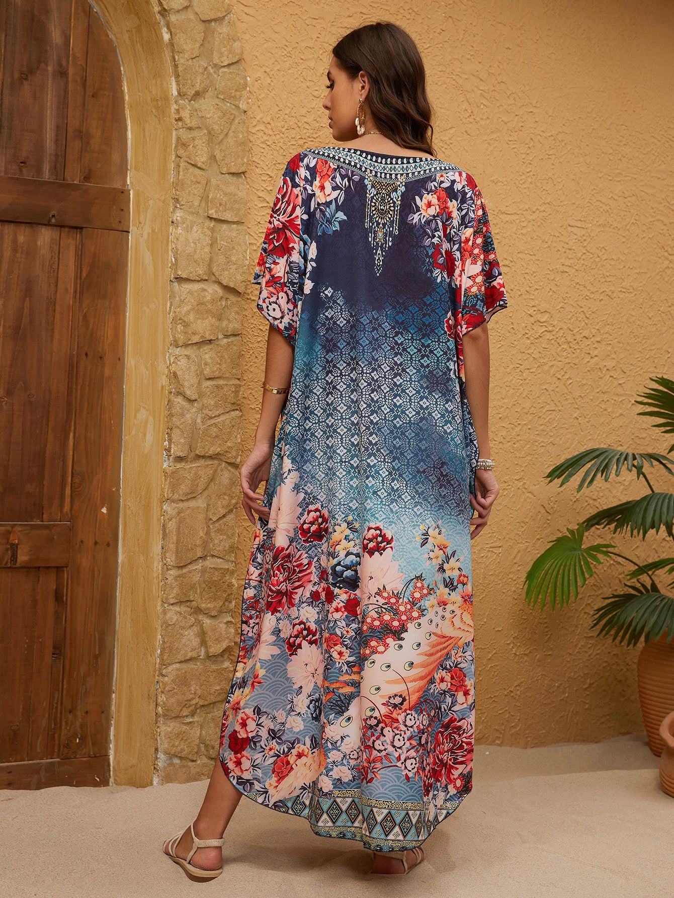 Kaftan Dresses for Women Plus Size Swimsuit Cover up Caftan Maxi Beach Tunic Bathing Suit - Sun Studio