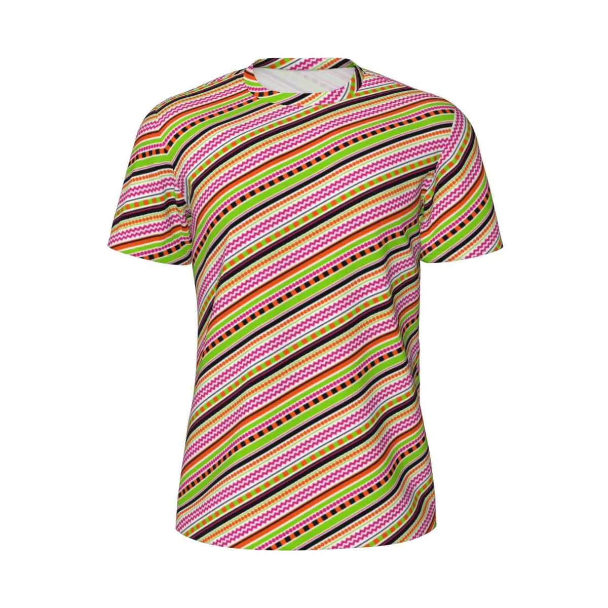 Gym T Shirt For Mens Retro Dots And Stripes T Shirts Fashion Blue Line Design Summer Tees O Neck Basic Graphic Clothes Plus Size