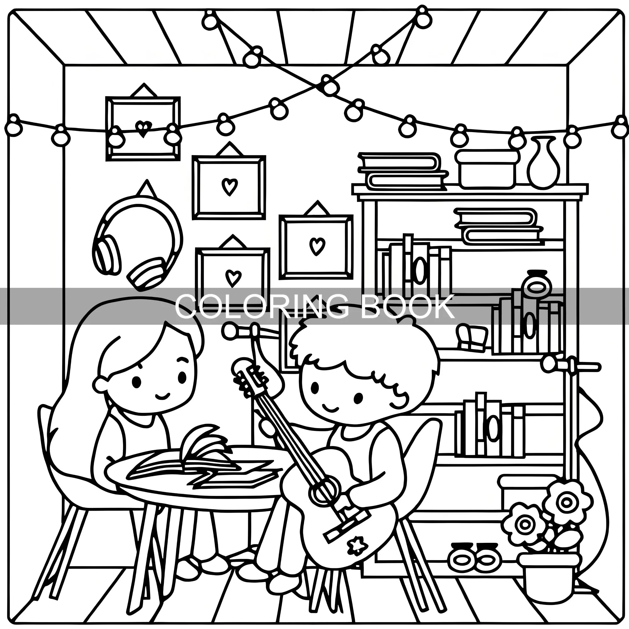 Deluxe Couples Coloring Book for Adults - 24 Thick Pages, 7.8x7.8 Inch, Unique Original Designs for Relaxation and Sweet Moments - Sun Studio
