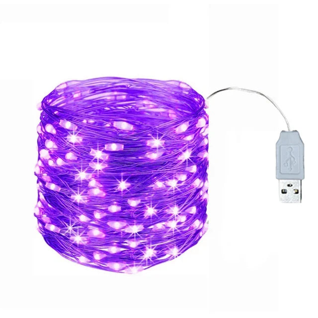 1-20M Led String Lights Copper Wire Starry Fairy Lights Battery Operated Lights for Bedroom Christmas Parties Wedding Decoration - Sun Studio