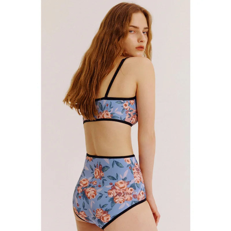 Cikini-Women's Vintage Bikini, Reversible Print, High Waist Swimsuit, Sexy Swimwear, Bathing Suit for Female, New, 2023 - Sun Studio