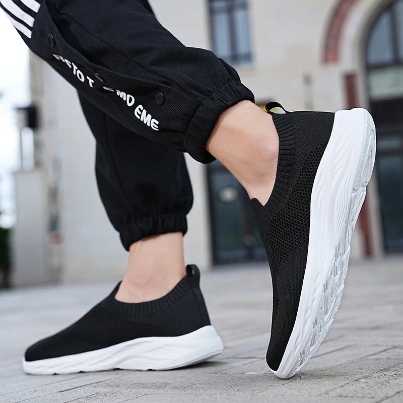 Men Casual Shoes Breathable Sneakers Men Lightweight Walking Running Shoes for Couple Slip on Loafers Zapatillas Hombre Size 48