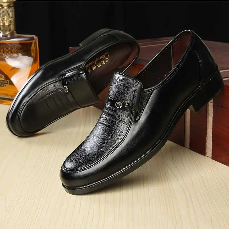 2024 New Leather Shoes for Men High Quality Business Men Dress Shoes comfortable Flats Oxford Breathable Men Party Wedding Shoes - Sun Studio