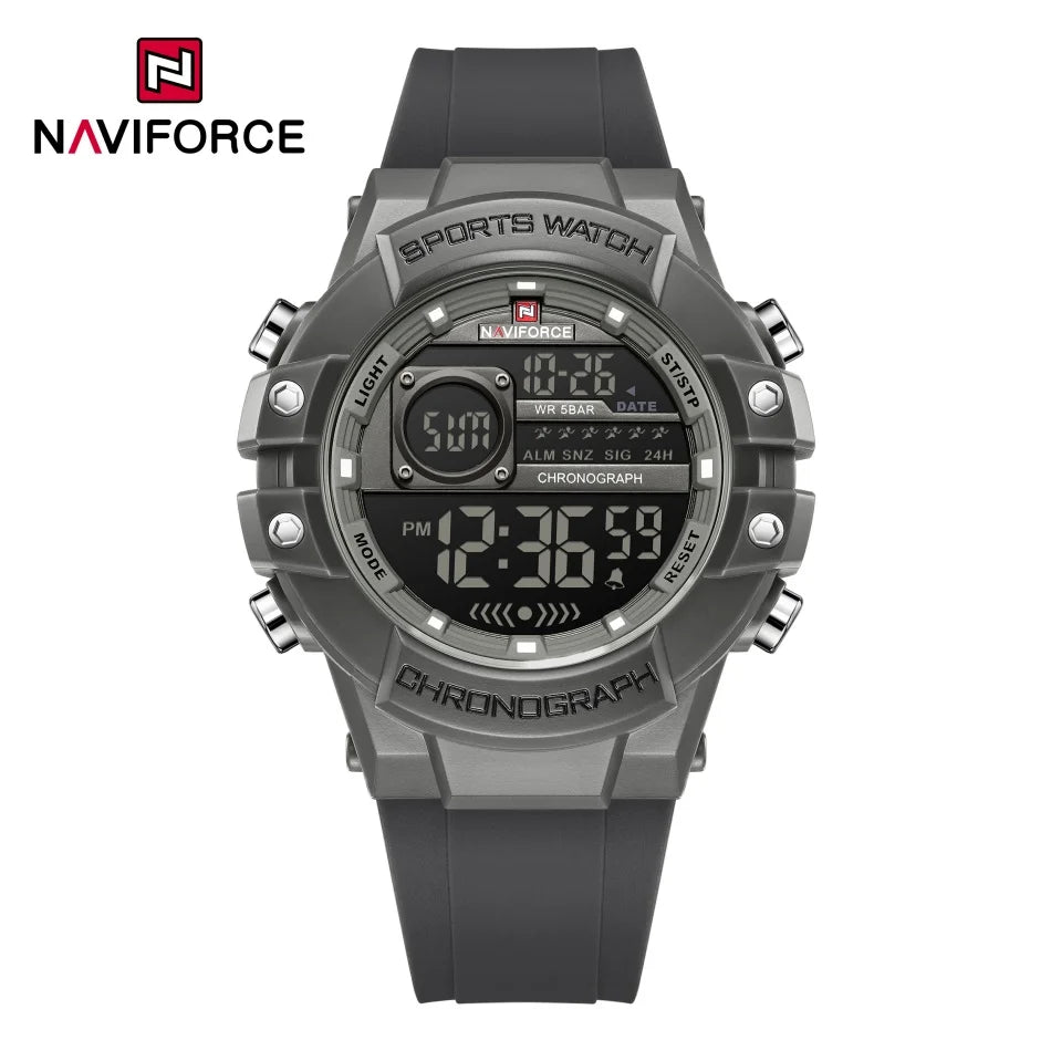 NAVIFORCE Men's Watches Multifunctional Gas phase Digital Display Silicone Strap Screen Boy's Electronic Sports Male Clock Gift