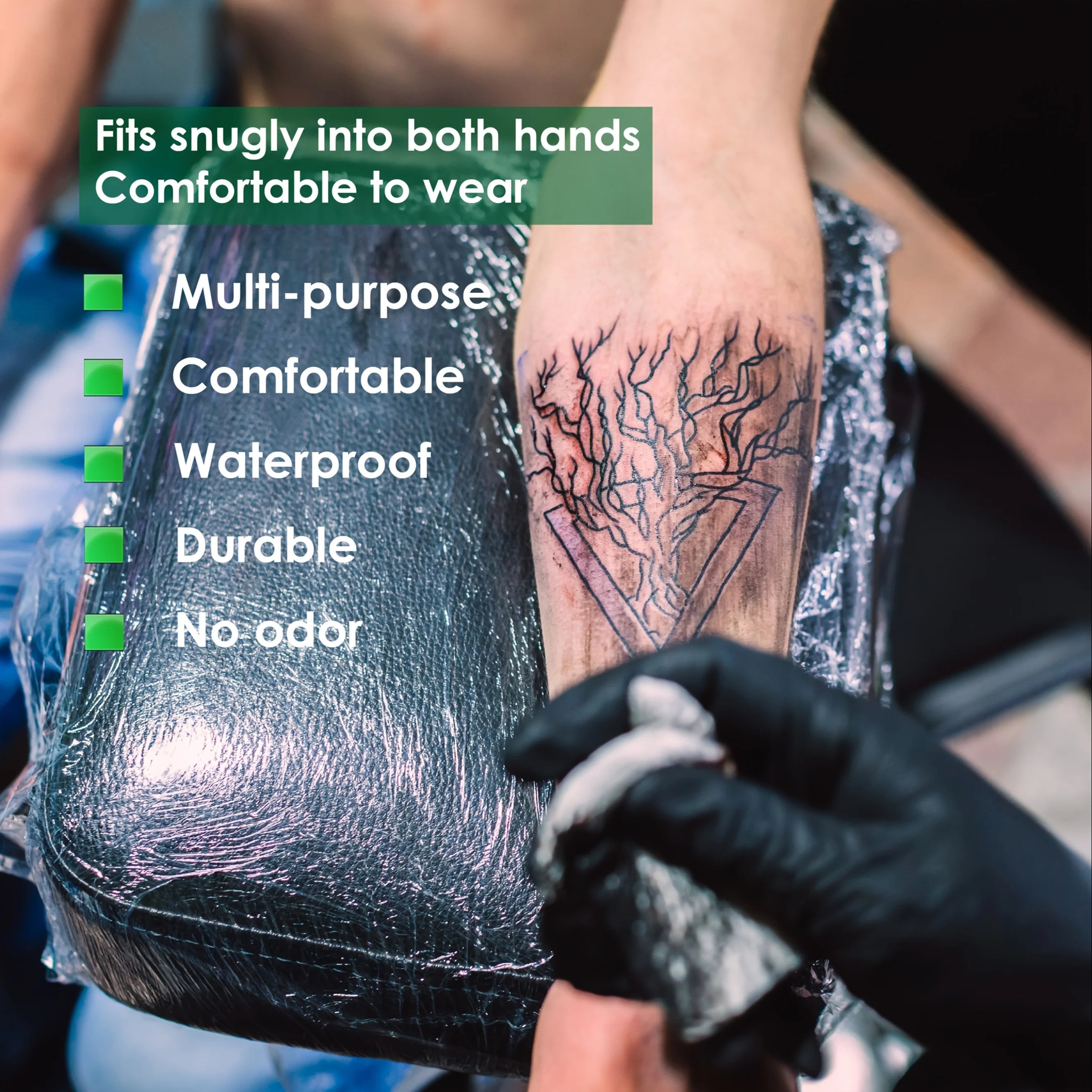 100PCS Black Nitrile Gloves Thickened Disposable Gloves for Cleaning Hairdressing Waterproof Dishwashing Tattoo Gloves - Sun Studio