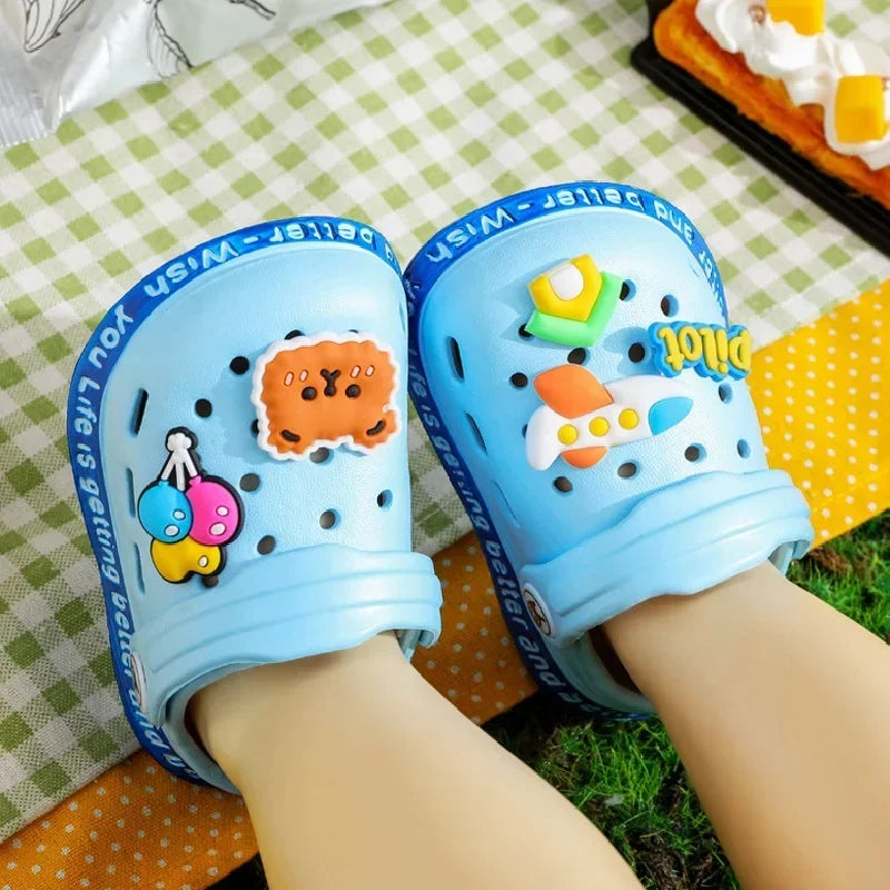 Summer Kids ShoesSandals Hole Children's Shoes Slippers Soft Anti-Skid Cartoon Design Hole Baby Shoes Sandy Beach For Boys Girls - Sun Studio