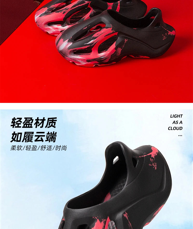 Summer Men Women Slippers Camouflage Platform Outdoor Clogs Shoe Beach Sandals Male Soft EVA Indoor Home Slides Lover Flip Flops - Sun Studio