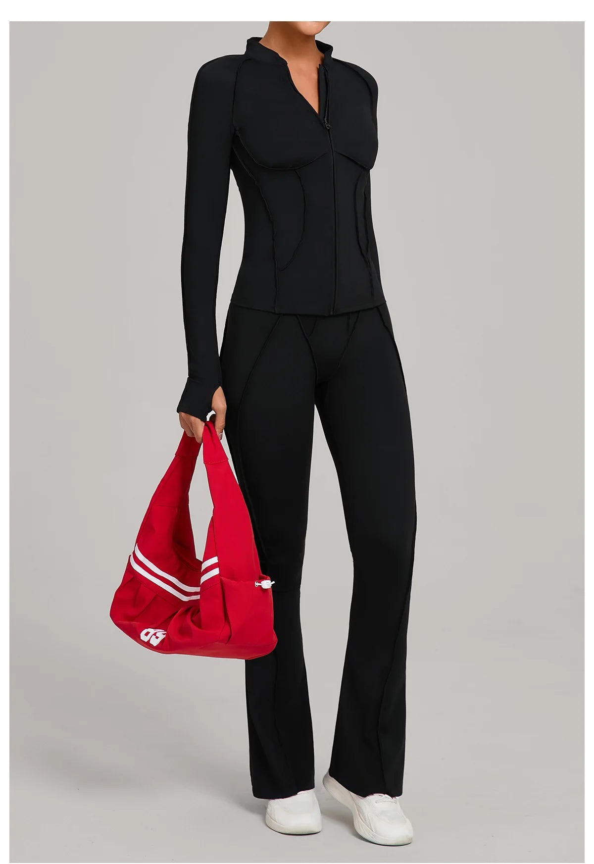 Gym Casual Yoga Set for Women Outdoor Running Fitness Outfit Autumn Winter Tight Sports Three-Piece Set Zipper Coat+bras+pants