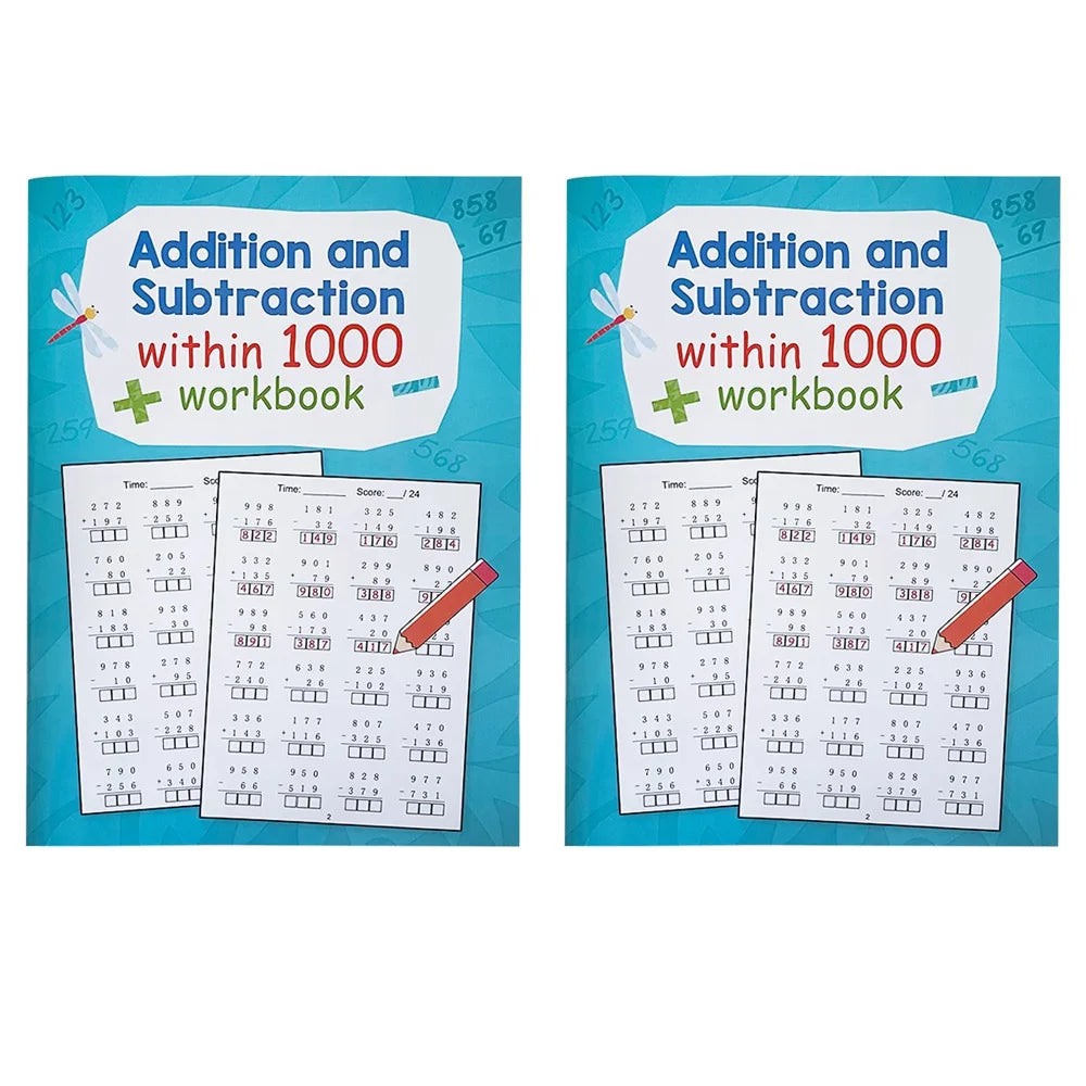 Addition And Subtraction Within 1000 Maths Workbook Primary School Training Book Arithmetic Competition Teaching Aids Montessori - Sun Studio