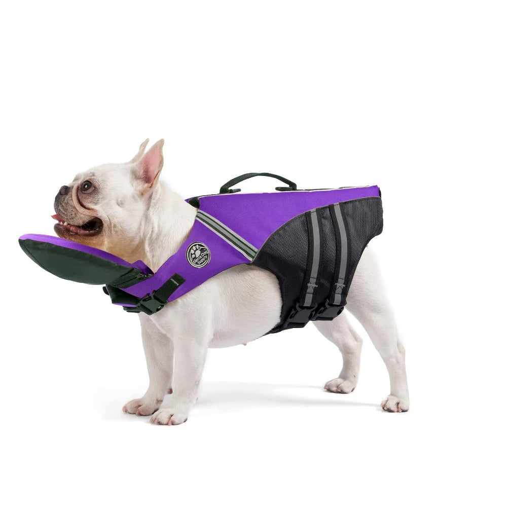 Reflective Dog Life Jacket Vest Removable Neck Float High Buoyancy Dogs Swimming Clothes, Pet Safety Swimsuit for Dog Cat - Sun Studio