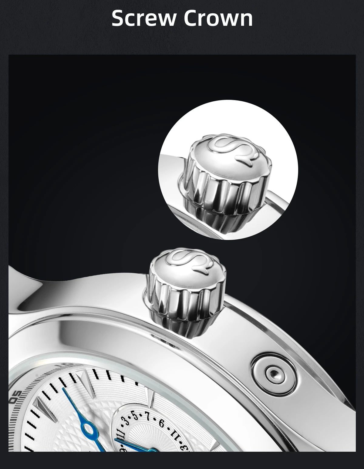 Sea-Gull Mechanical Men's Watch Hollow Flywheel Automatic Watch Multifunction 316L Stainless Steel Calendar Brand Watches M160S - Sun Studio